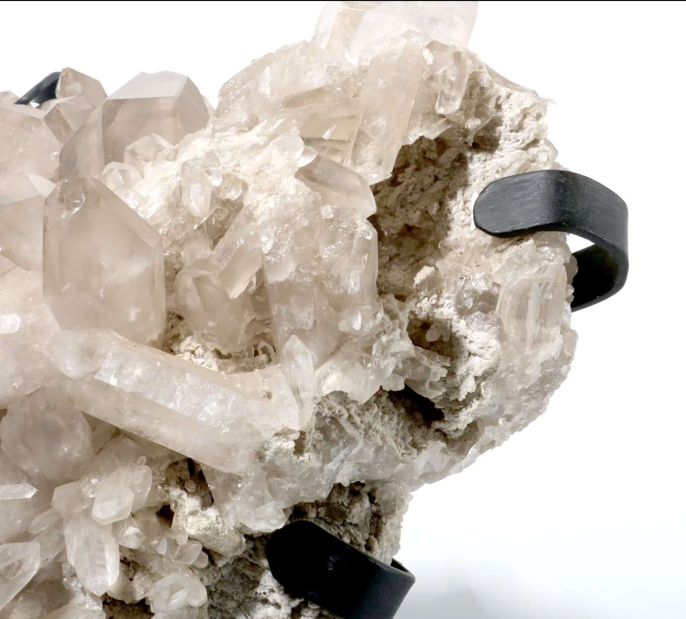 Smoky Quartz Cluster sur Support en Fer – Pièce Unique