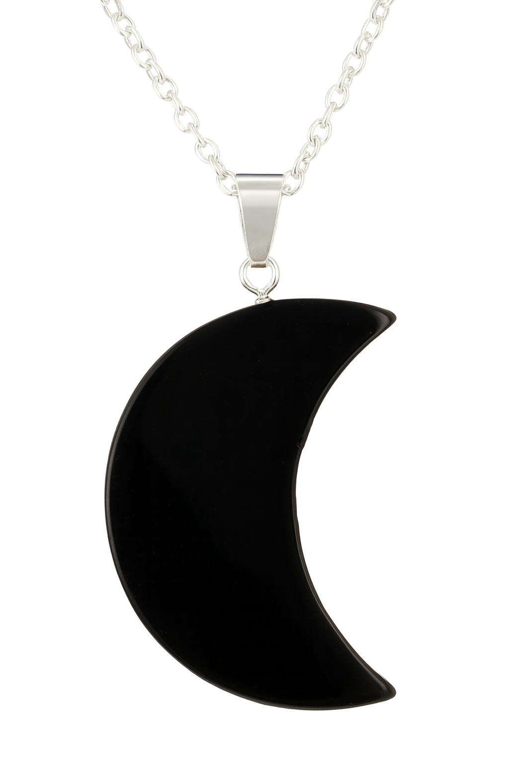 Pendentif en Obsidienne – Lune Protectrice