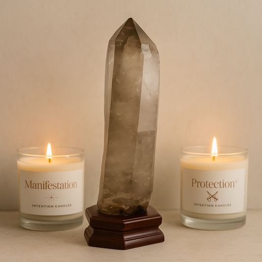 Quartz Fumé Premium sur Base en Bois